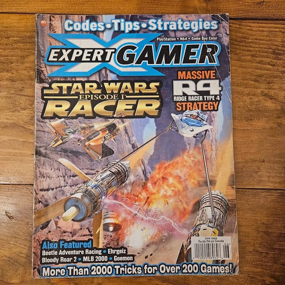 VTG Expert Gamer Magazine June 1999 Star Wars Episode I Racer R4 PS1 N64 GBC